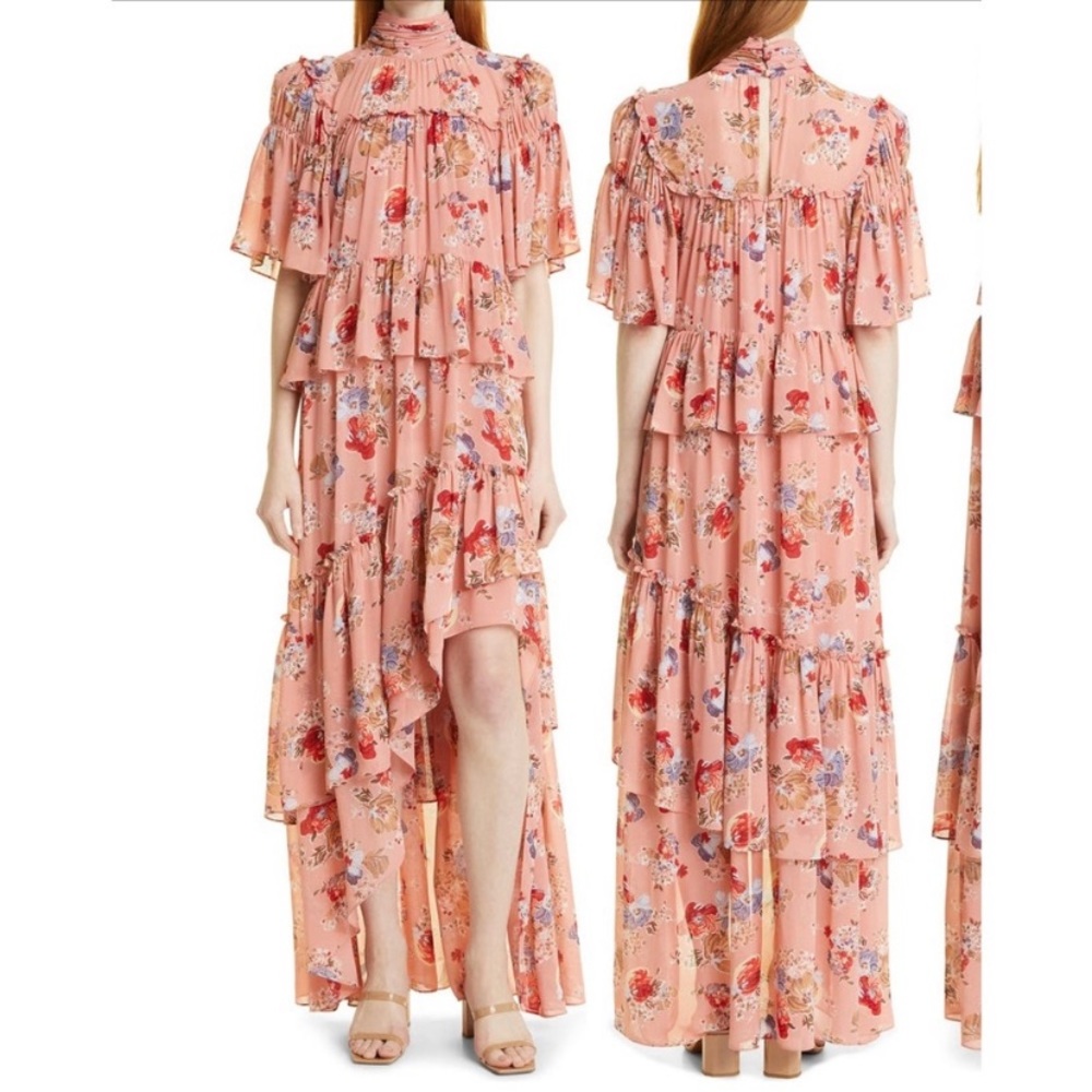 Cinq A Sept high low floral dress